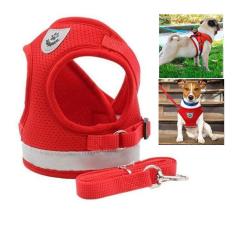 Peitoral Guia Gato Cao Cachorro Pet Coleira Faixa Refletiva Colete Animal de Estimaçao Passeio Segurança