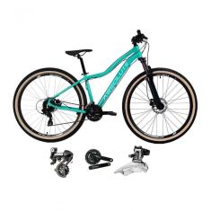 Bicicleta Aro 29 Absolute Hera Feminina Shimano Altus 24v Freio Disco Hidráulico Garfo Trava Pneus Bege - Verde Tam.15