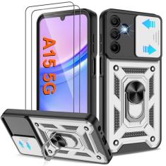 Capa para celular Galaxy A15-5G, capa para Samsung Galaxy A15 5G com [2 peças] protetor de tela HD, resistente à prova de choque com suporte de rotação de 360° [grau militar] capa protetora para A15