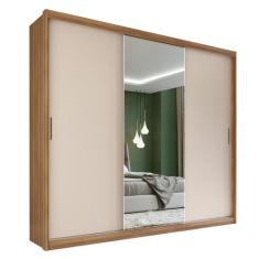 Guarda Roupa Dalila 3 Portas, 2 Gavetas e 4 Cabideiros Flex com Espelh