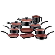 Jogo de Panelas Tramontina Turim 10 Peças Preto em Alumínio Antiaderen