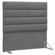 Cabeceira Solteiro Greta 90 cm Suede Liso Cinza - D'Monegatto, Suede L