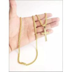 Cordão Banhado A Ouro 18k Grumet 5mm Com Pingente Super Luxo - MK Jóia