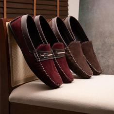 KIT 2 PARES mocassim casual masculino sapatilha slip on conforto - Rot