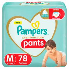 Fralda Infantil Pampers Premium Care Pants Tamanho M com 78 Unidades