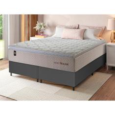 Conjunto Cama Box c/ Molas Ensacadas Roma Bege Queen 158x198x71