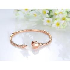 Pulseira para Berloque Banhado Rose - JMH-sets, 19cm