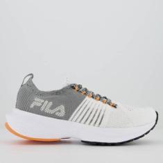 Tênis Fila Spider Knit Branco e Cinza-Masculino