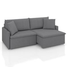 Sofá 3 Lugares Retrátil e Reclinável Stilo Linho Grafite 194 cm - Mode