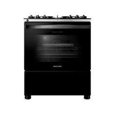 Fogão 5 bocas Brastemp Preto Mesa de Vidro BFS5LAE, Preto, 110V