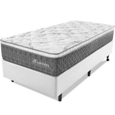 Cama Box Solteiro Colchão Mola Ensacada e Pillow top de Espuma Viscoelástico 88x188x61cm Smart Spring - BF Colchões