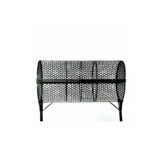 Lixeira de Rua Modelo Tela Moeda Dupla 100cm com Tampa