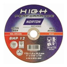 Disco Corte Alta Perf Bhp12 178X1,6X22mm - Norton