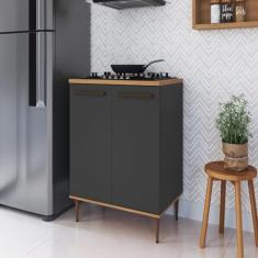 Balcão 80cm 2 Portas Isabelle Freijó/grafite