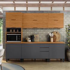Cozinha Completa Itatiaia Ideale com 5 Peças, 13 Portas, 14 Prateleiras e 2 Gavetas – 260cm de Largura 
