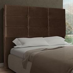 Cabeceira Solteiro 0,90m Toquio Suede Marrom Dal Poz Estofados