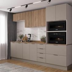 Cozinha Modulada 5 Peças com Tampo com Rodapé Ipanema CabeCasa MadeiraMadeira Fendi Trama/Acácia