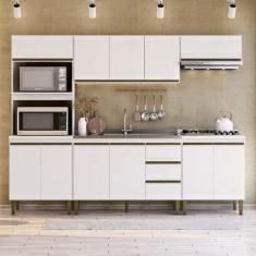 Cozinha Modulada 5 Peças 2 Aéreos 2 Balcões e 1 Torre Quente Margarida Branco