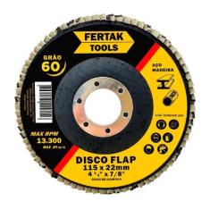 10 Discos De Lixa Flap 4-1/2 - 115Mm - Fertak,  Grão 060 - COD 2818