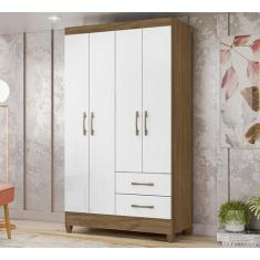 Guarda Roupa Solteiro Chile Naturale Branco Moval