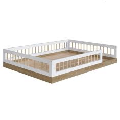 Cama Montessoriana Infantil 140cm Lumiar C06 Aveiro-branco - Mpozenato