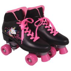 Bel - Patins Quad Love Unicórnio Preto/Rosa 36