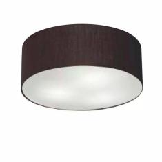 Plafon Cilíndrico Md-3014 Cúpula Em Tecido 50x15cm Preto - Bivolt
