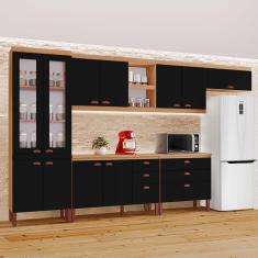 Cozinha Completa Modulada Tuboarte Ágata 100% MDF com 2 Balcões 11 Portas e 6 Gavetas