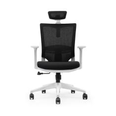 Cadeira Presidente Pelegrin Premium PEL-A105 Branca com Tela Mesh Preta