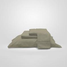 Jogo de Cama Lençol 400 Fios  4 Pçs P. Palito Casa Dona, CASAL, Bege