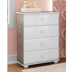 Cômoda de Bebê 4 Gavetas 2031 Baby Móveis Percasa Fresno/branco