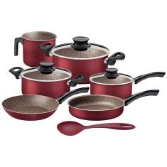 Jogo De Panelas Tramontina Paris 7 Peças Vermelho Em Alumínio Antiaderente Starflon Max