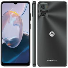 Smartphone Motorola Moto E22 Grafite 32GB, 2GB RAM, Tela de 6.5”, Câmera Traseira Dupla, Android 12 e Processador Octa Core