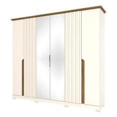 Guarda Roupa Casal Napoli 6 Portas Off White Nature - Henn
