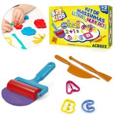 Massinha De Modelar Letras E Números Com 55 Moldes 450g - Acrilex