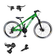 Bicicleta Aro 26 Vikingx Tuff 25 Com Trocadores Cambio Shimano Traseir