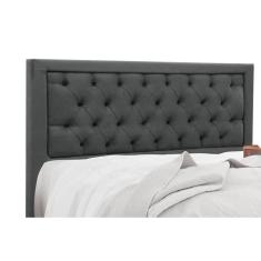 Painel de Cama Box Estofada Casal Baronesa Suede Cinza - Simbal