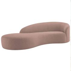 Divã Recamier Orgânico França 160cm Lado Direito Linho Rosê