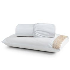 Jogo De Lençol Solteiro Suavitec Com Grippir 2 Peças - Branco - 100% Algodão