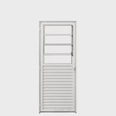 Porta de Alumínio com Basculante 210x90cm Lado Direito Hale Esquadrias