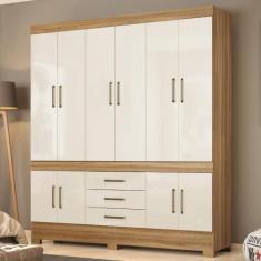 Guarda Roupa Casal 10 Portas e 3 Gavetas New Murano - Demóbile, Amêndo