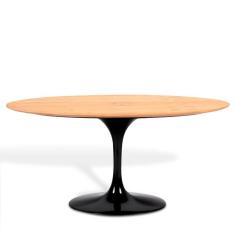 Mesa Saarinen Oval Freijó 235x122cm - Base Preta