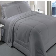 Jogo De Cama Solteiro Kacyumara Satinée Silver 3Pçs 300 Fios