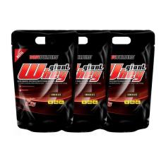 Kit 3x Whey Giant whey refil 2kg - Bodybuilders-Unissex