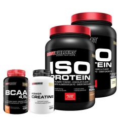 KIT 2x Whey Protein Iso Protein 900g + BCAA 100g + Creatina 100g - Bodybuilders-Unissex