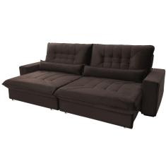 Sofá retrátil e reclinável Hellen Magestic 4 Lugares 2.50m com Rinheira Hellen - Marrom