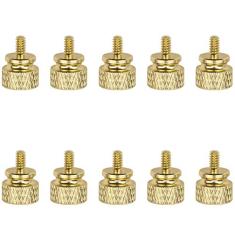 Parafusos de polegar de alumínio anodizado 6#-32 da Favordrory, capa de computador, parafusos de polegar, 10 peças, Dourado
