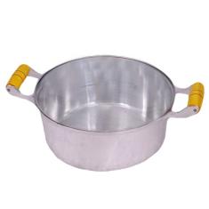 Panela Caçarola Alumínio Polido Sem tampa Alça De Madeira 32 cm 8,0 Litros