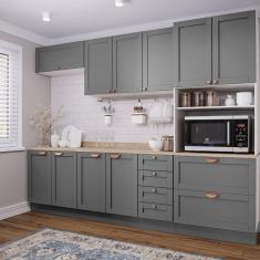 Cozinha Modulada 5 Peças Arizona CabeCasa MadeiraMadeira Branco/Cinza