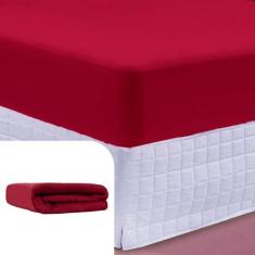 Lençol Elástico Vermelho Malha 100% Algodão Fio30/1 Penteado - Bella E